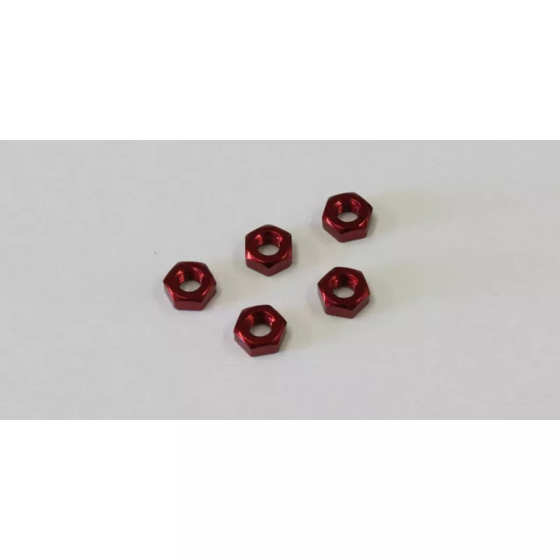 1-n3024a-r-nut-m3x2-4-aluminum-red-5pcs 1-N3024A-R Nut(M3x2.4)(Aluminum/Red/5pcs)