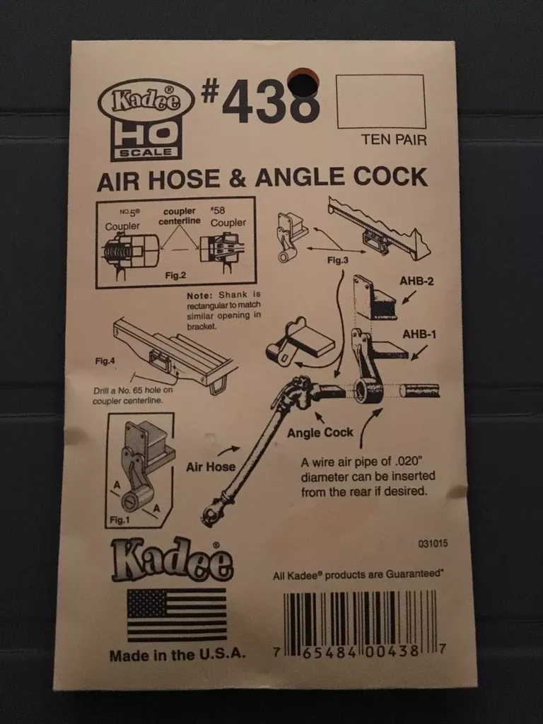 # 438 Air Hose Angle Cock (HO) Kadee