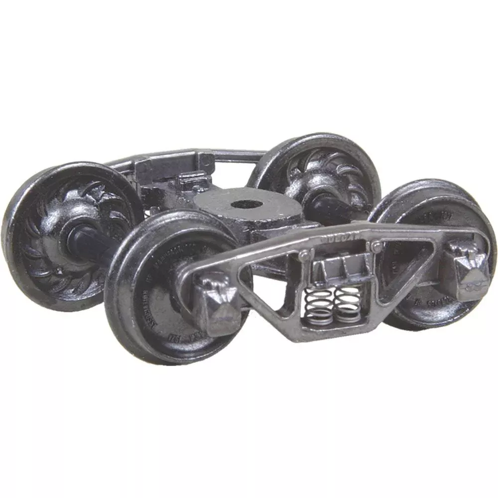 #515 HO Scale Vulcan Double Truss Trucks with 33" Ribbed Back Wheels - Metal Fully Sprung