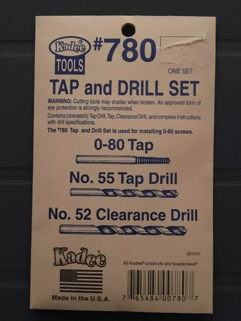# 780 Tap and Drill Set 0-80 KADEE
