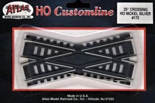 atlas-100-ho-scale-172-code-25-degree-custom-crossing-nickel-silver Atlas 100 HO Scale #172 Code 25 Degree Custom Crossing Nickel Silver