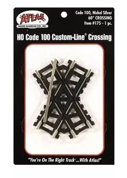 atlas-100-ho-scale-175-code-60-degree-custom-crossing-nickel-silver Atlas 100 HO Scale #175 Code 60 Degree Custom Crossing Nickel Silver