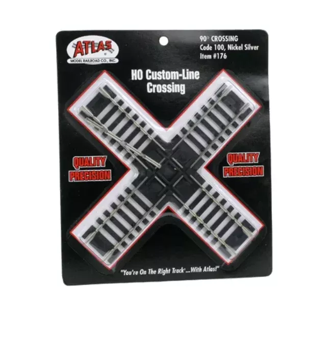 atlas-100-ho-scale-176-code-90-degree-custom-crossing-nickel-silver Atlas 100 HO Scale #176 Code 90 Degree Custom Crossing Nickel Silver