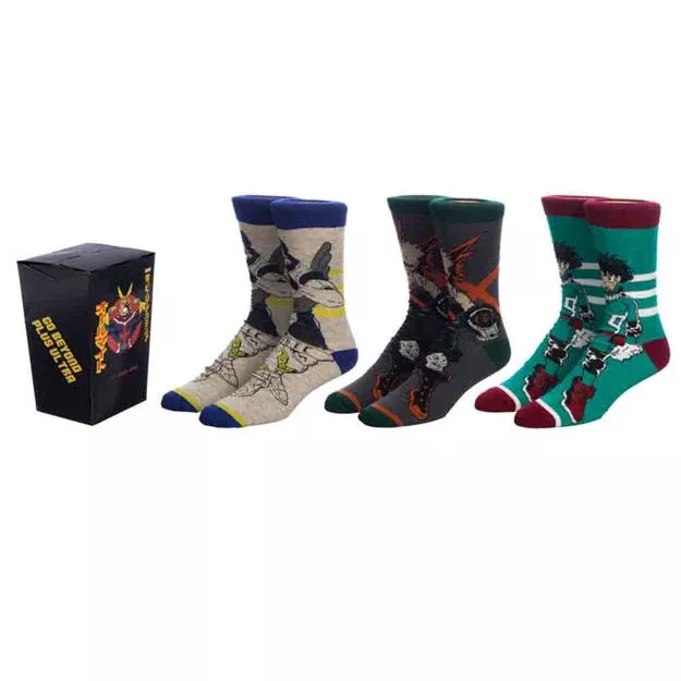My Hero Academia 3 Pair Crew Socks Box Set