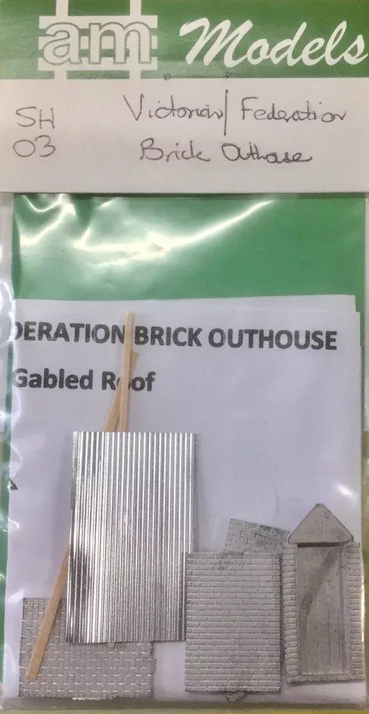 sh03-victorian-federation-brick-outhouse-kit-with-gabled-roof-am-models SH03 VICTORIAN-FEDERATION BRICK OUTHOUSE KIT WITH GABLED ROOF. - AM Models